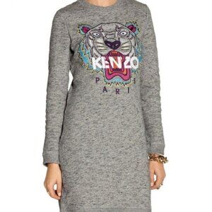 Kenzo Paris classic embroidered‎ tiger logo sweatshirt dress size M 100% cotton